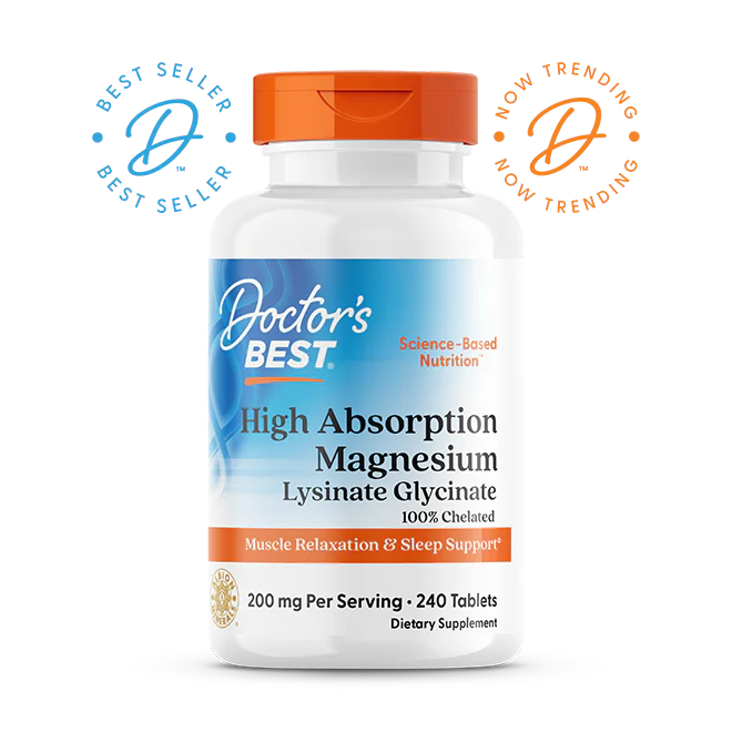 Doctor's Best Magnesium - Viên uống Magnesium Lysinate Glycinate Doctor’s Best 240 viên - Hỗ trợ thư giãn cơ, ngủ ngon, giảm chuột rút, magie dễ hấp thụ