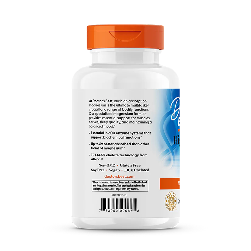 Doctor's Best Magnesium - Viên uống Magnesium Lysinate Glycinate Doctor’s Best 240 viên - Hỗ trợ thư giãn cơ, ngủ ngon, giảm chuột rút, magie dễ hấp thụ