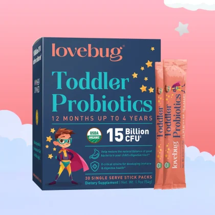 men vi sinh LoveBug - Men vi sinh LoveBug, Men vi sinh cho trẻ sơ sinh, 1 - 4 tuổi, 15tỷ CFU, 60 gói