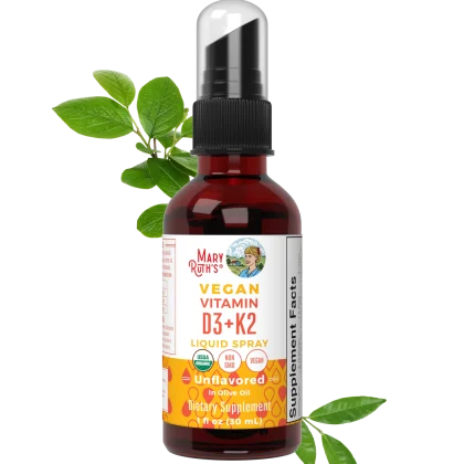 xịt vitamin D3 K2 - Xịt dưỡng MaryRuth Vitamin D3 + K2 hỗ trợ xương khớp, sức khỏe tim mạch, chứng nhận hữu cơ USDA, không đường, thuần chay, 30ml