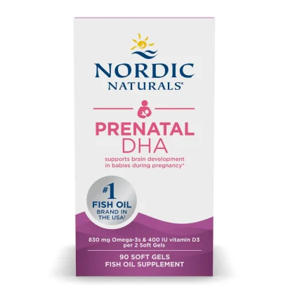 DHA cho ba bau - Viên uống DHA cho bà bầu Nordic Naturals Prenatal DHA, bổ sung Omega-3 cao cấp và tinh khiết ,vị dâu, 90 viên