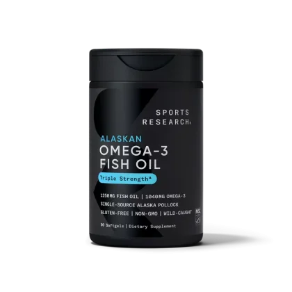 omega-3 sports research - Viên Dầu Cá Omega-3 Sports Research Triple Strength 90 Viên - Hỗ Trợ Tim Mạch, Trí Não, Giảm Viêm, Không Có Mùi Tanh